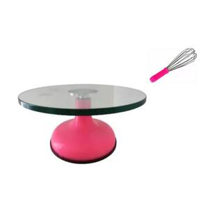 Bailarina Giratória De Vidro P/ Decorar Bolos Pink + Fuê / Batedor de Bolo Pink