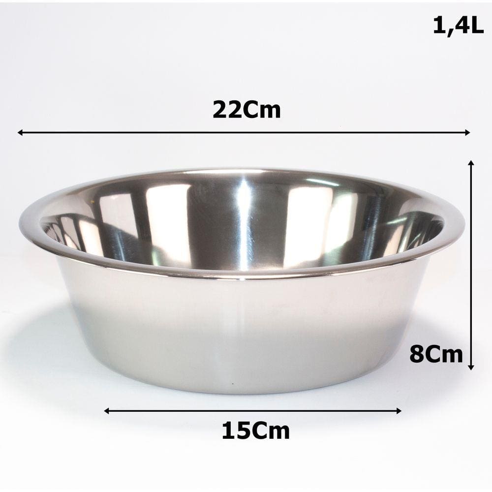 Kit 2 Tigelas Comedouro Inox 1,4l Chalesco