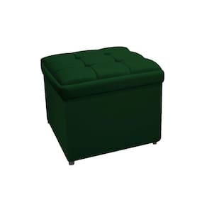 Calçadeira Copenhague 90cm Solteiro Suede Verde Adj Decor
