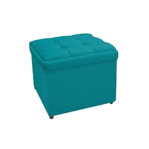 Calçadeira Copenhague 90cm Solteiro Suede Turquesa Adj Decor