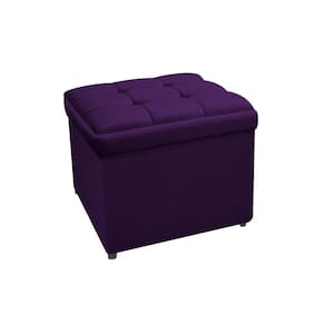 Calçadeira Copenhague 90cm Solteiro Suede Roxo Adj Decor