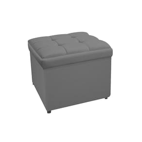 Calçadeira Copenhague 90cm Solteiro Corano Cinza Adj Decor