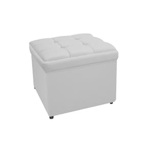 Calçadeira Copenhague 90cm Solteiro Suede Branco Adj Decor