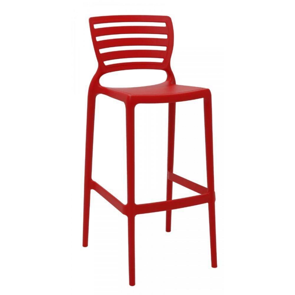 Banqueta Sofia Alta Vermelha Tramontina