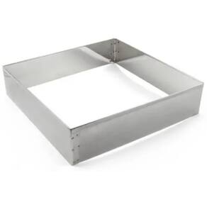 Aro Cortador Quadrado Alto Para Bolo 20x8 - Inox