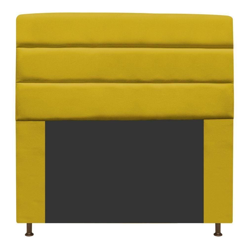 Cabeceira Estofada Turim 160cm Queen Size Suede Amarelo