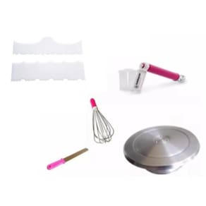 Bailarina 40cm + 2 Espátulas Decorativas + Fue Pink e Espátula Pink + Pulverizador De Bolos