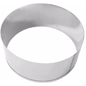 Aro Cortador Redondo Para Montar Bolo 35x10cm Em Inox