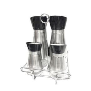 Galheteiro Em Inox Com Suporte 04 Peças UniHome