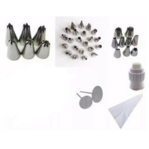 Kit Bicos 43 Peças / Saco / Adaptador / Suporte Rosas