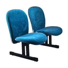 Cadeira Diretor Em Longarina 2 Lugares Linha Lombar Azul