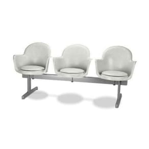 Cadeira Em Longarina 3 Lugares Polipropileno Moon Branco