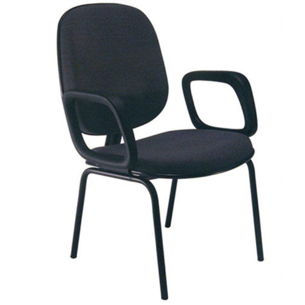 Cadeira Diretor Com Braços Base Fixa 4 Pés