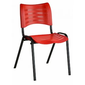 Cadeira Empilhável Iso Linha Polipropileno Iso Vermelho