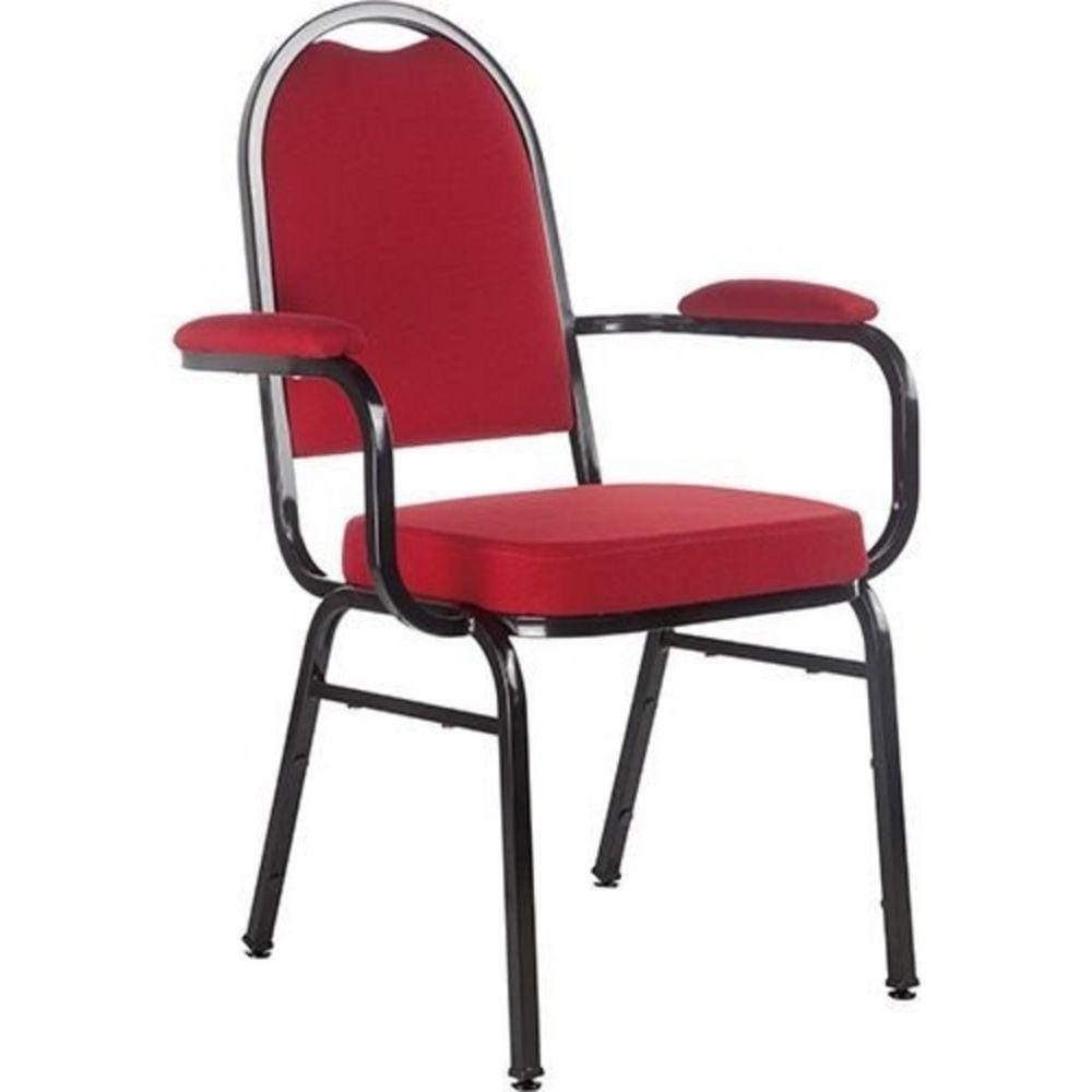 Cadeira Com Braços Empilhável Para Auditórios Hotel Vermelho