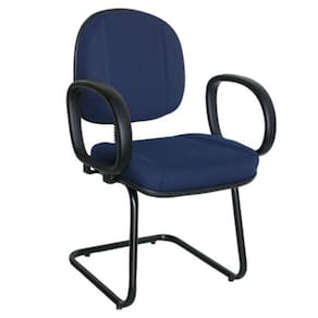 Cadeira Gerente Com Base Fixa Com Braço Linha Classic Azul