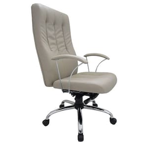 Cadeira Presidente Base Cromada Linha Paris Cinza