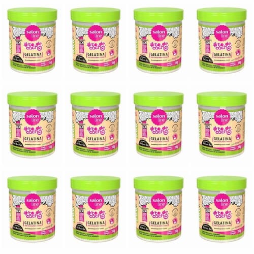 Salon Line To De Cacho Gelatina Super Fixacao 1kg Kit C 12 Casas Bahia