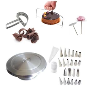 Kit Confeiteiro Unique - Bailarina 40cm + Bicos Para Confeitar + Nivelador Cortador Bolos + Kit Suporte de Rosas + Raspador de Chocolate