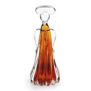Anjo Em Cristal Murano Âmbar São Marcos 28cm