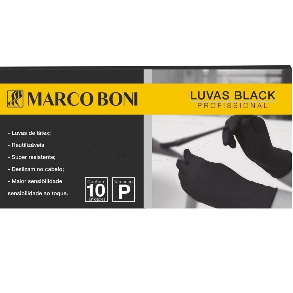 10Un Luvas Profissionais P Em Latex Black Marco Boni