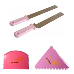 Kit 4 Espátulas - Lisa + Com Dobra + Serrilhada + 4 Funções