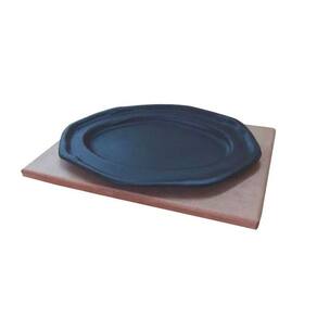 Jogo 10 Tepan 26x16cm Ferro Fundido E 10 Aparador Em Madeira