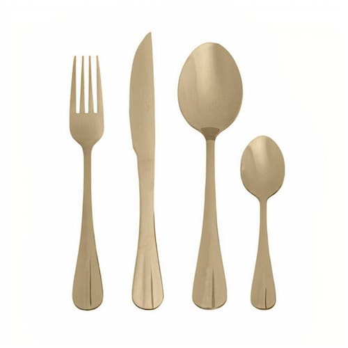 imagem-Faqueiro Inox Positano Dourado 24 Peças - Lyor