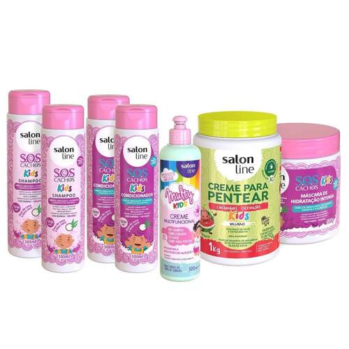 Kit Sos Cachos Kids Multy Creme De Pentear 1kg Salon Line Casas Bahia