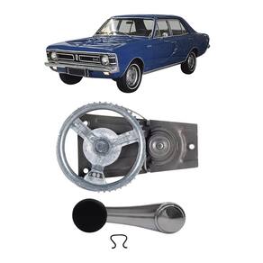 Kit Maquina Manivela Vidro Traseiro Preto Opala 68/85 4 Pts