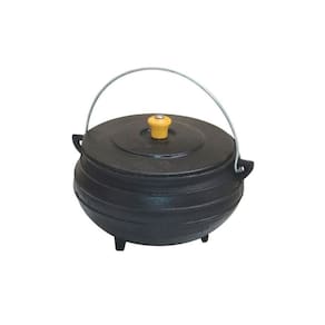Panela Tripé De Ferro Fundido Com Tampa - Capacidade 5 Lt