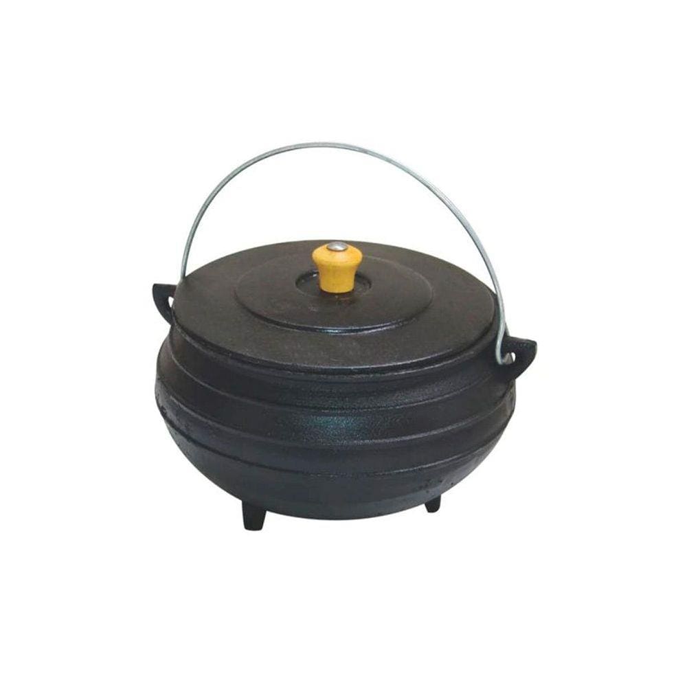 Panela Tripé De Ferro Fundido Com Tampa - Capacidade 3 Lt