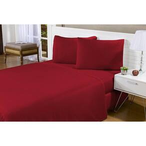 Lençol Solteiro Avulso Elástico 1 Peça Vermelho