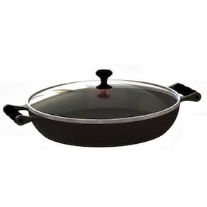 Frigideira Paella com alças de silicone Preto e tampa 36 Cm