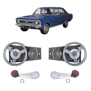 Par Maquina Manivela Vidro Dianteiro Marrom Opala 68/85 4 Pt