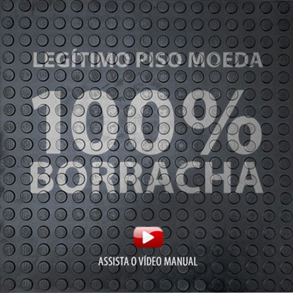 48 Piso Moeda Preto Borracha Pastilhado 50x50cm Total 12 M2