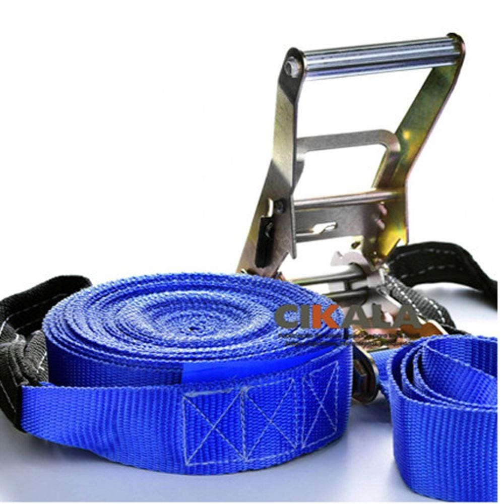 Kit Slackline Cinta 15,7 Mt Azul Alça Catraca Protetor Bolsa