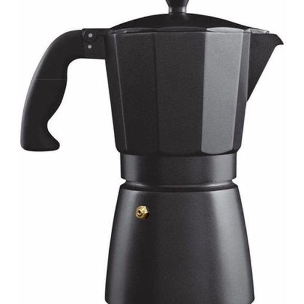 Cafeteira Italiana Preta Em Alumínio Capacidade 06 Xícaras