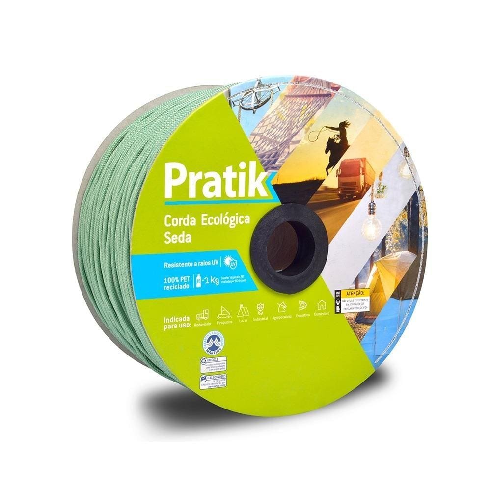 Corda Pratik Trançada Pet Verde Carretel 3mm x 595m