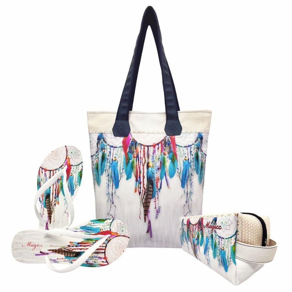 Kit Casual Feminino Filtro dos Sonhos Bolsa, Necessaire e Chinelo, Magicc