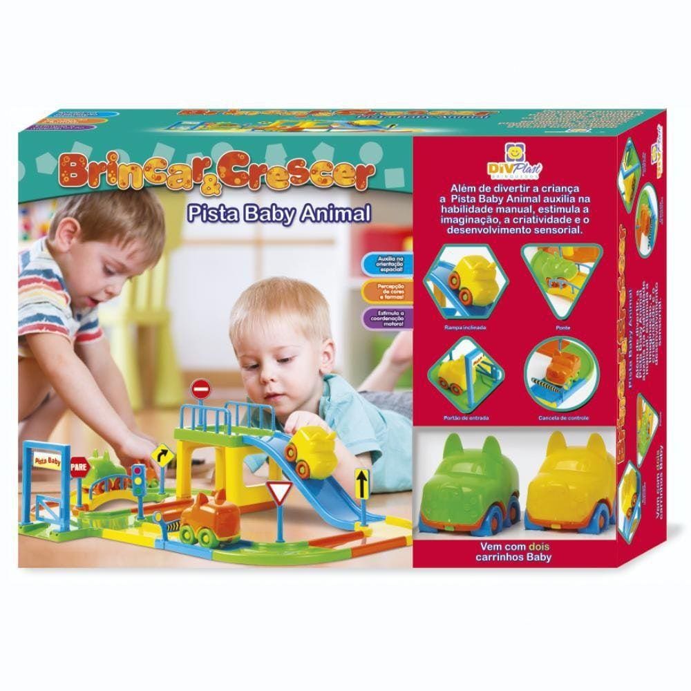 Pista Baby Com Carro Roda Livre Colors 30 Peças Divplast