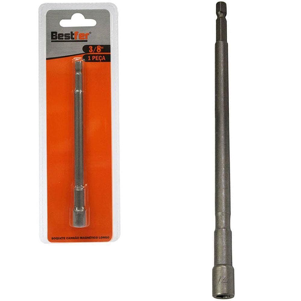 Canhao / Soquete Magnetico Longo 3/8`` Na Cartela