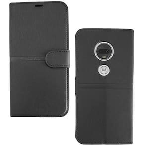 Capa Carteira (PRETA) Flip Antishock Porta Cartão Asus Motorola Moto G7 / Moto G7 Plus
