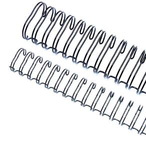 Wire-o Garra Duplo Anel 1"1/8 para 250 fls Carta 2x1 Preto 25 und