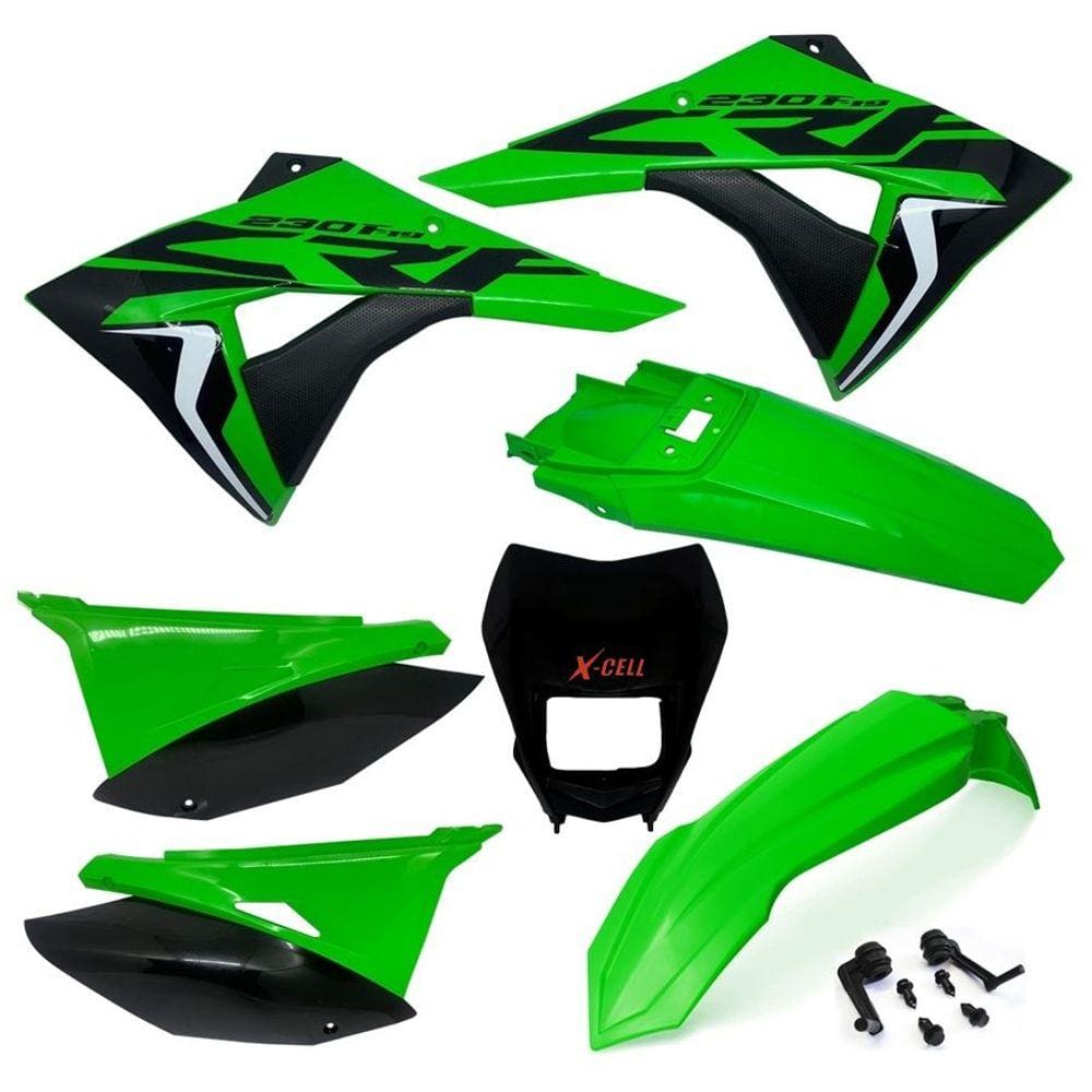 Kit Plástico Biker Elite Crf 230 Adesivos Carenagem Farol X cell