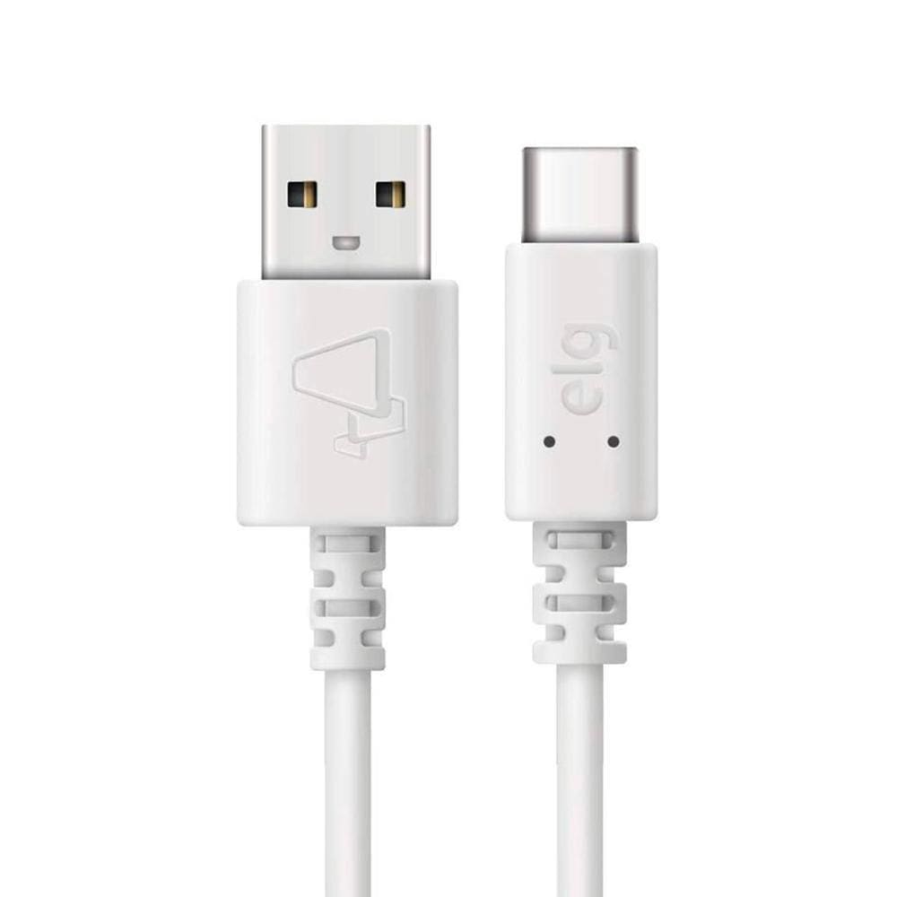Cabo USB-C para USB - 2 metros - Branco - ELG TCUSB2
