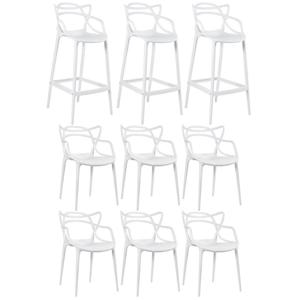 KIT - 3 x banquetas Allegra + 6 cadeiras Allegra