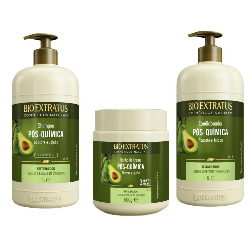 Kit Pós Química Restaurador Capilar 3 Produtos Bio Extratus