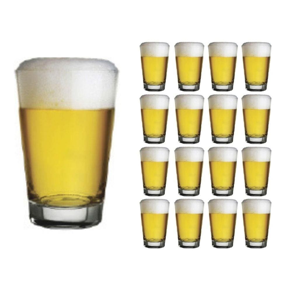 Copo Vidro 350ml Caldereta Cerveja Transparente Luxo - 18 Un