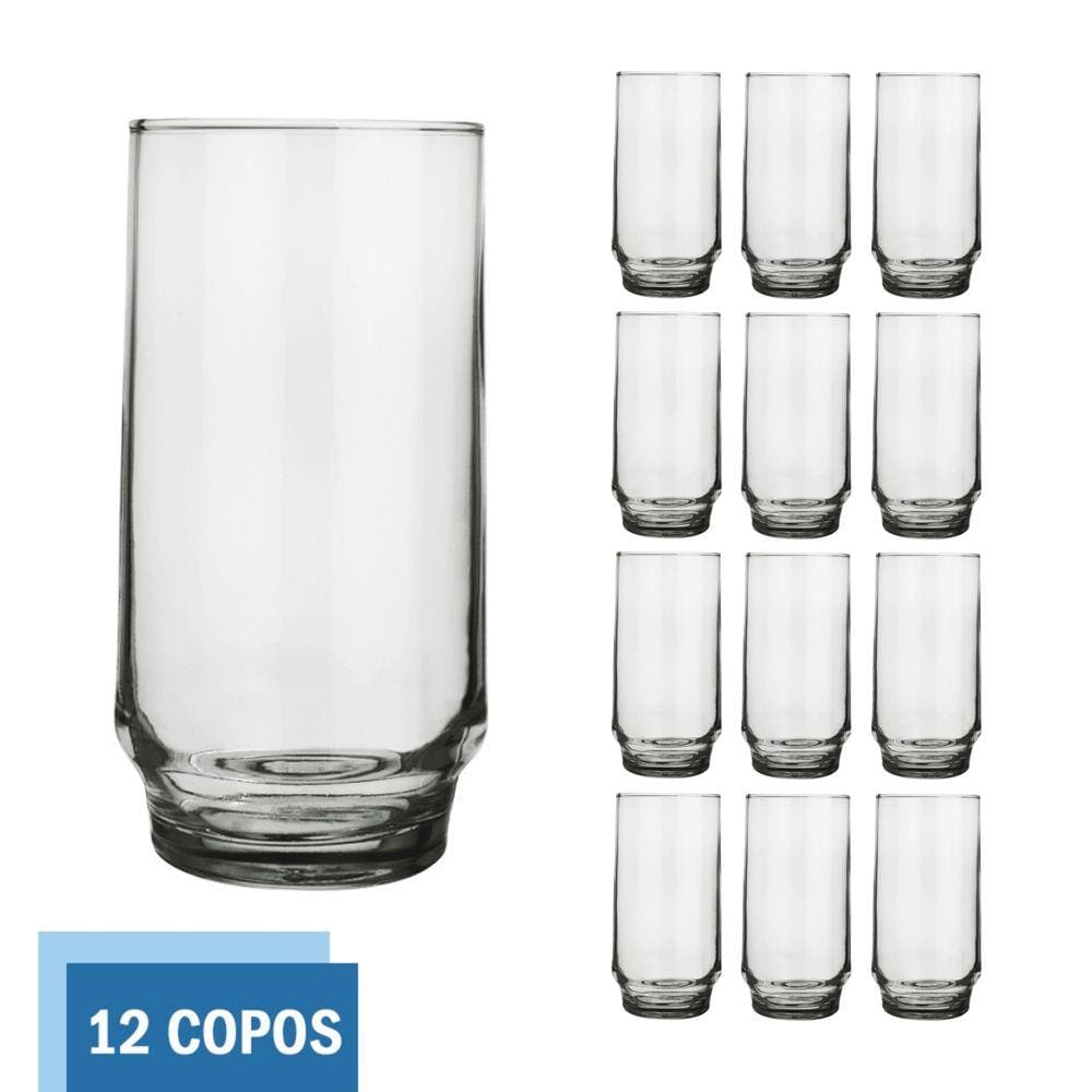Copo Vidro 410ml Lights Suco Agua Cristal Luxo Nadir - 12 Un